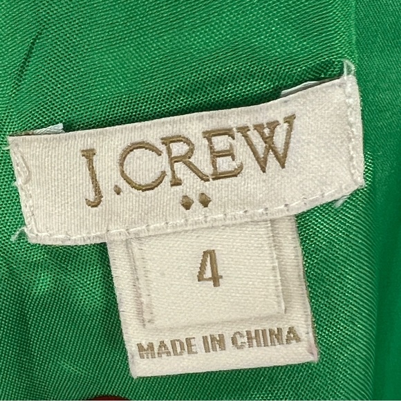 J. Crew high neck green dress mini floral key hole open back sleeveless sz. 4 - Picture 11 of 14